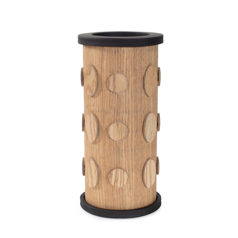 Robin Baron Winfield Wooden Candle Holder- Medium, 9" H x 4" W x 4" D