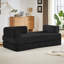 Velours côtelé noir, canapé désossé 2 places pour le salon, canapé modulaire moderne avec utilisation instantanée et multifonction, confort d'assemblage sans assemblage,