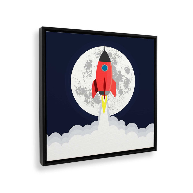 «Rocket Lift Off» par Homestead, reproduction d'art sur toile numérique, Noir, Impression encadrée sans passe-partout