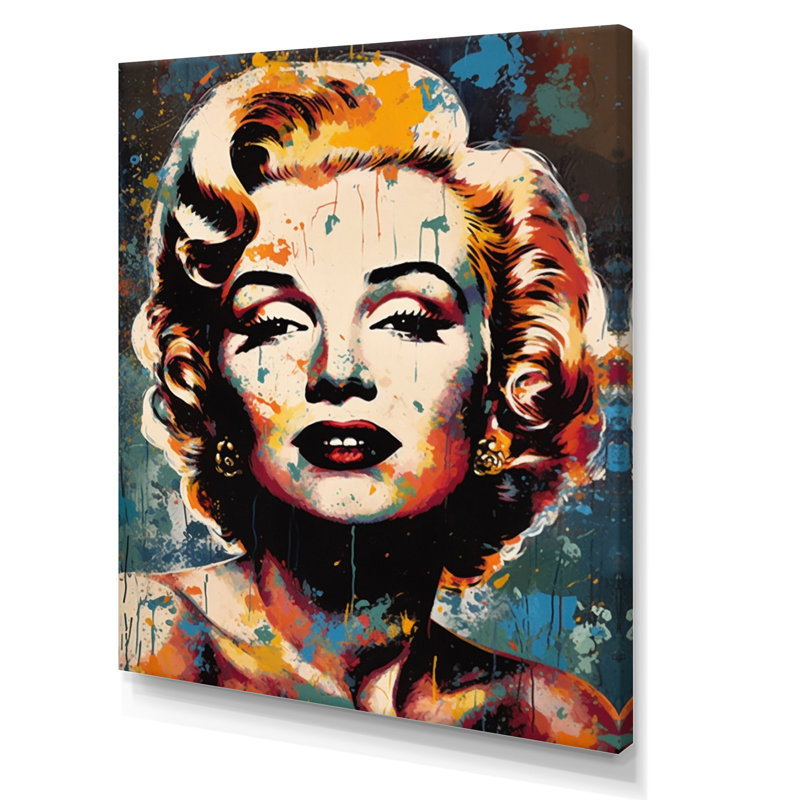 Popart Marilyn Portrait I sur impression sur toile, H 44 po x l 34 po x P 1,5 po, Toile tendue