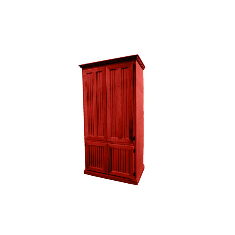 Giacobbe 75'' Kitchen Pantry, Persimmon Red