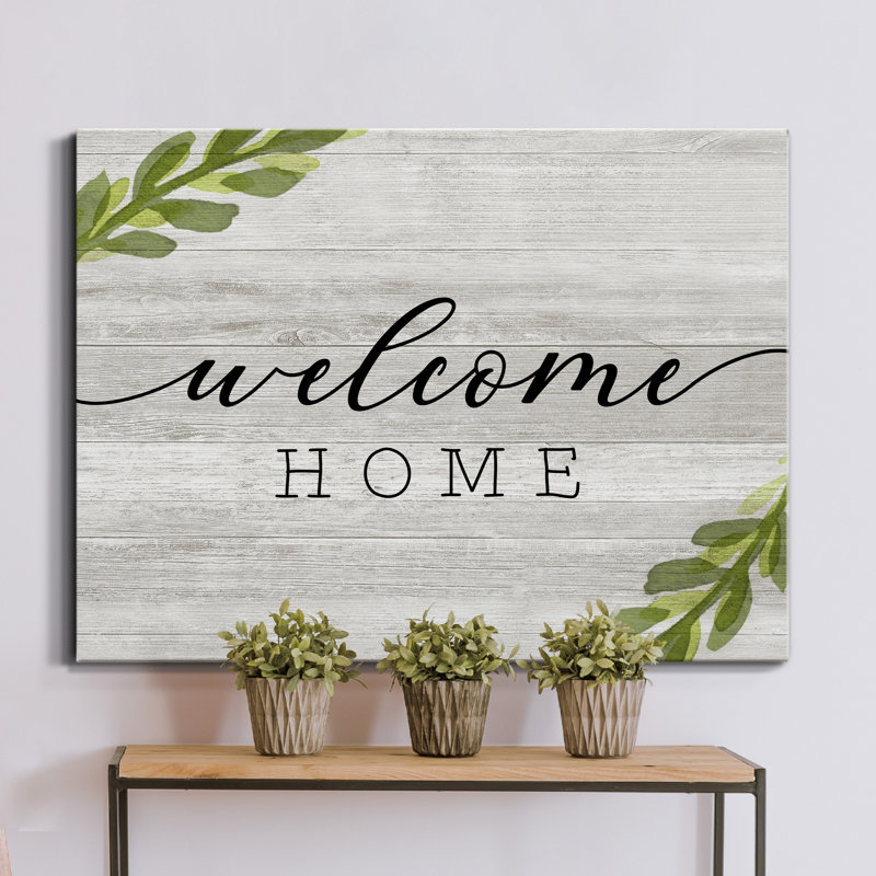 Welcome Home - Impression sur toile tendue, H 18 po x l 12 po x P 1 po