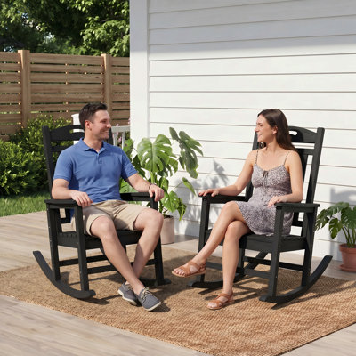 Chaise Adirondack berçante en PEHD pour l'extérieur