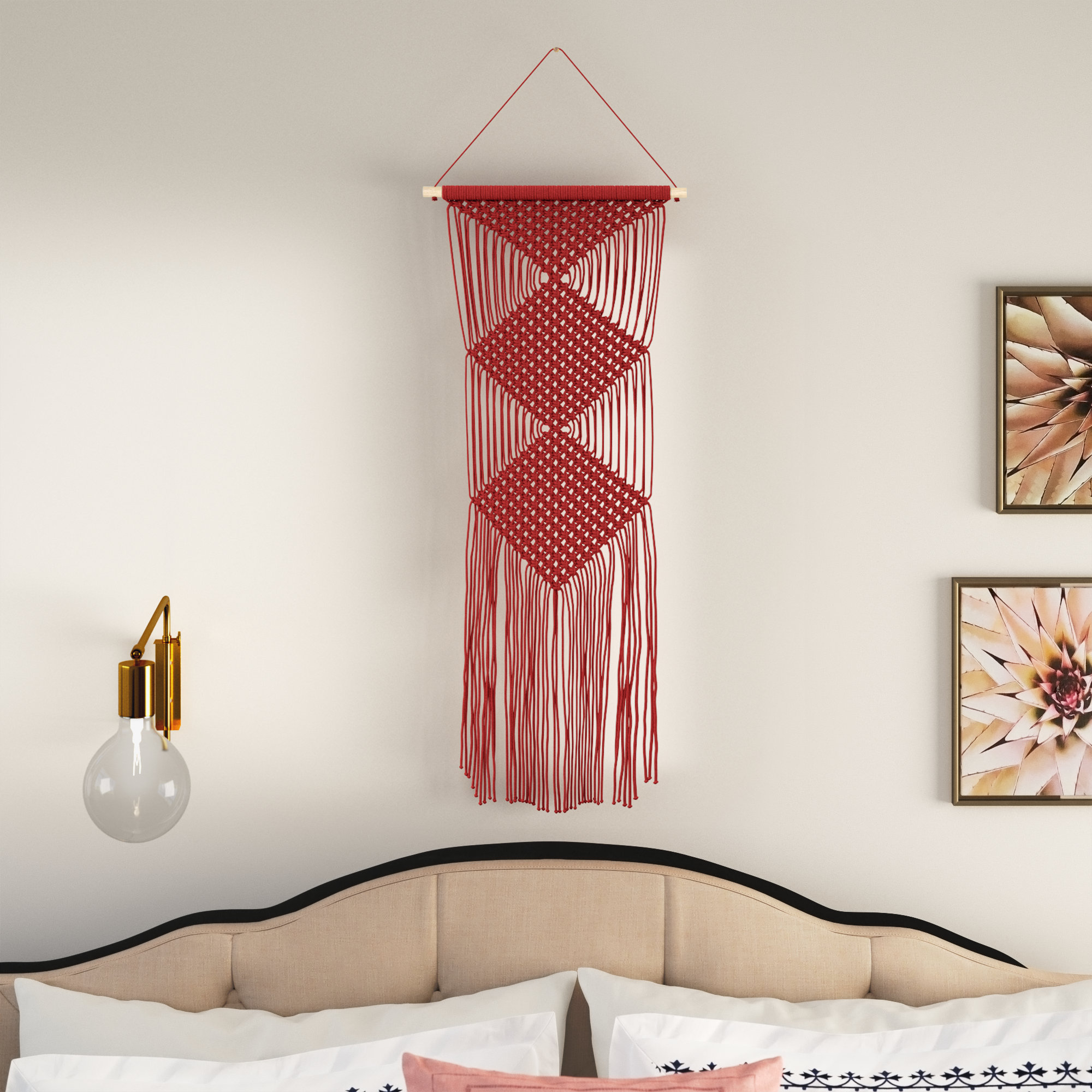 Cotton macrame wall discount hanging