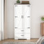 Armoire 2 portes avec 2 tiroirs et tringle
