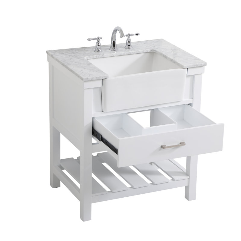 Meuble-lavabo simple 30 po Pelaghia, Blanc