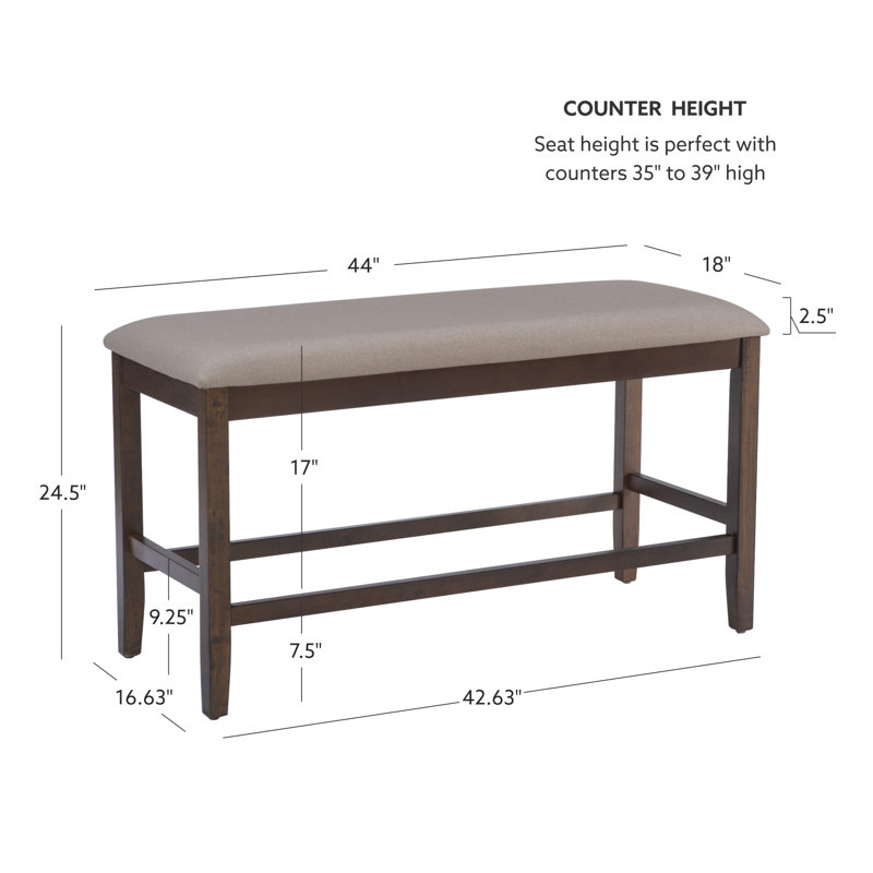 Barneveld Polyester Upholstered Bench, Beige/Brown