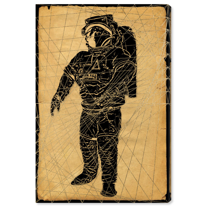 Astronaut and Space Spaceman, reproduction d'astronaute - reproduction d'art sur toile, Toile tendue