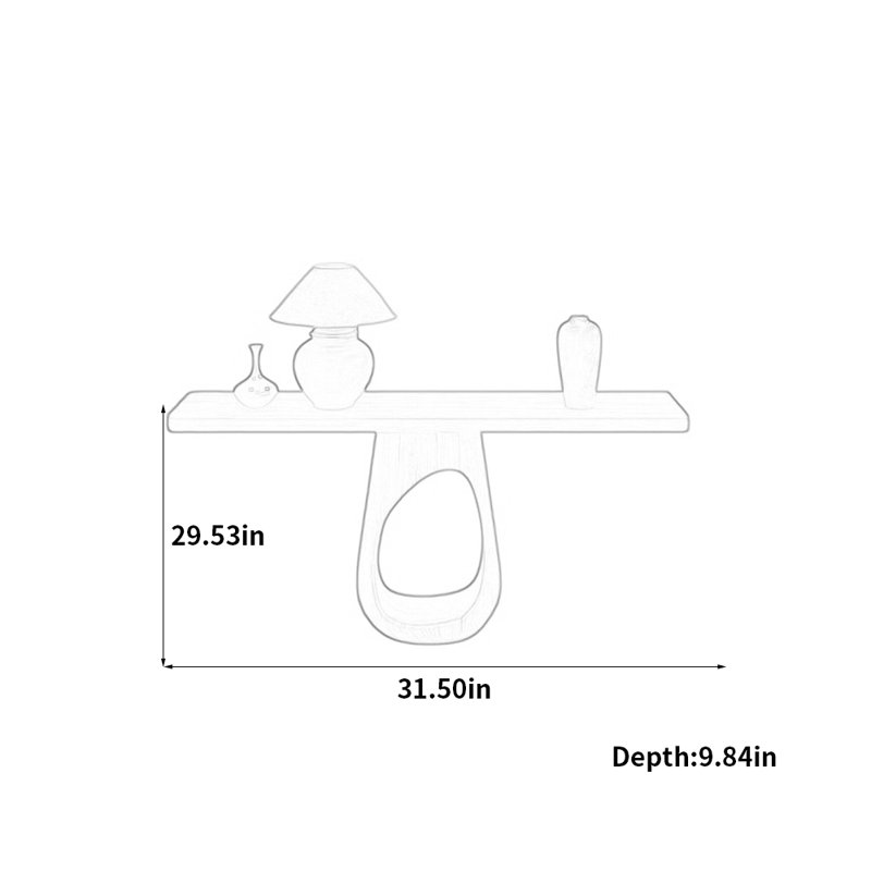 Comptoir d'entrée de style zen, 29,53 po H x 31,5 po L x 9,84 po P
