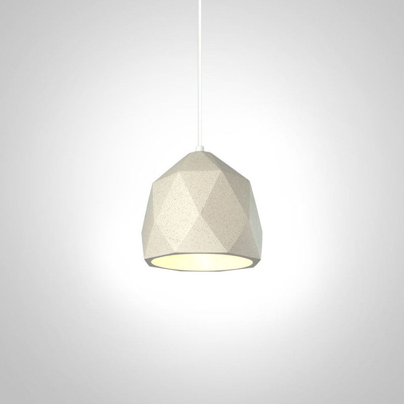 Amay 1 - Light Bell Pendant, Sandstone White, White