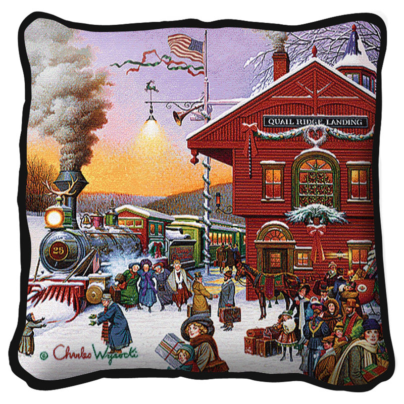 Coussin décoratif en coton Whistle Stop Christmas