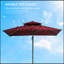Parasol de patio décalé sophistiqué de 10 pi, parasol suspendu en porte-à-faux, forme carrée, base en aluminium croisée, inclinable, rotation à 360 degrés-365424800