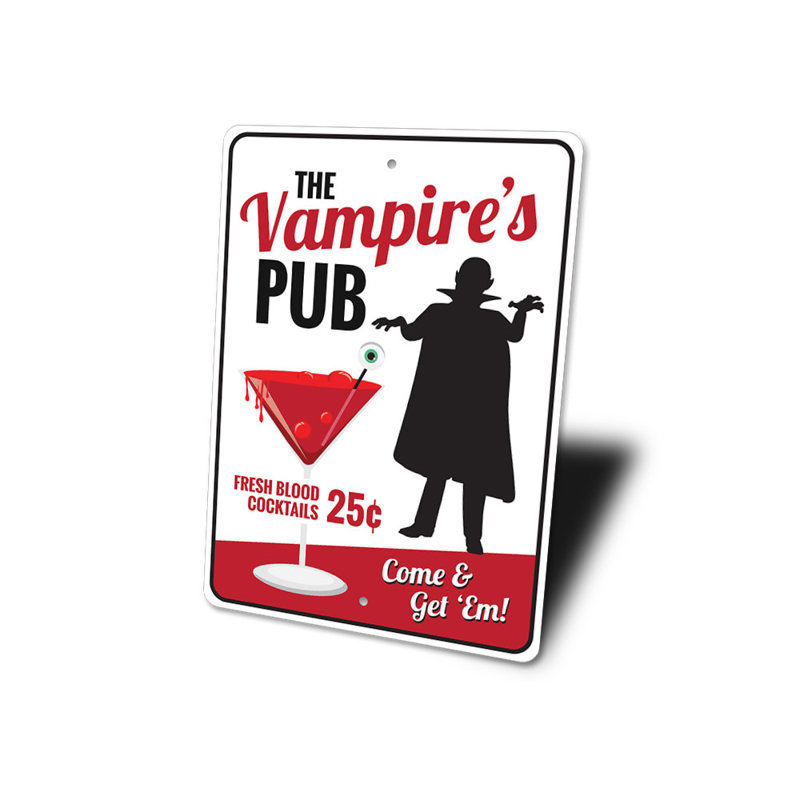 Enseigne de pub Vampires, H 18 po x l 12 po x P 0,06 po