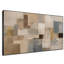 Très grand art mural imprimé sur tissu - Blocs géométriques abstraits bleus bruns - Décoration de bureau moderne - "Assemblage requis (cadre non fini)"-130840191
