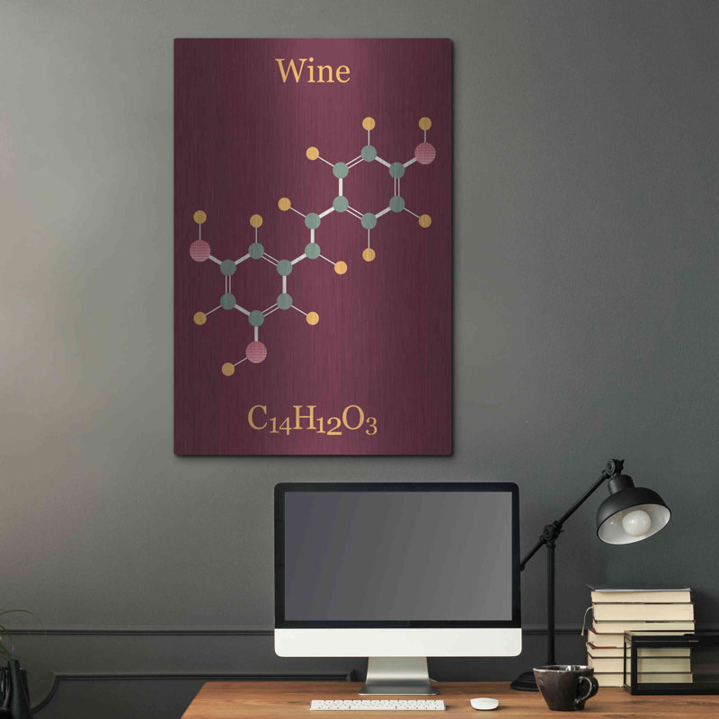 «Wine Molecule», art mural en métal, H 36 po x l 24 po