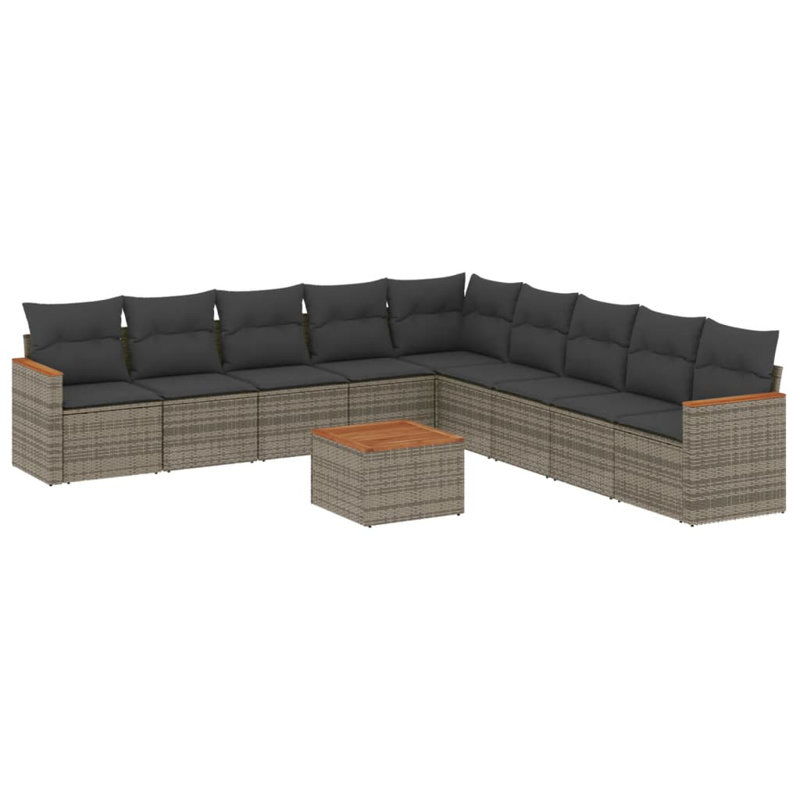 Ensemble de canapé de jardin Vidaxl gris