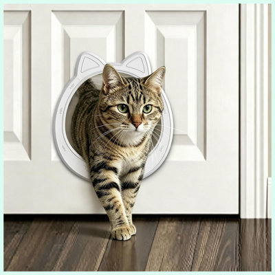 Grande chatière intérieure sans battant pour chats jusqu'à 10 kg (blanche)