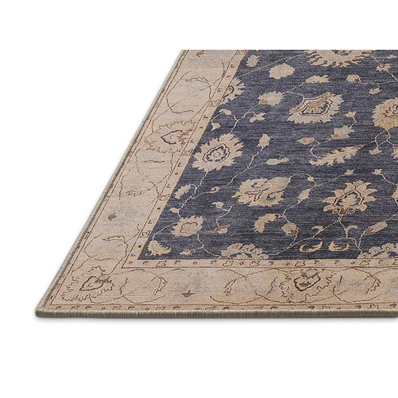 Tapis oriental brun / bleu Hrahad, Rectangle 4 pi x 6 pi