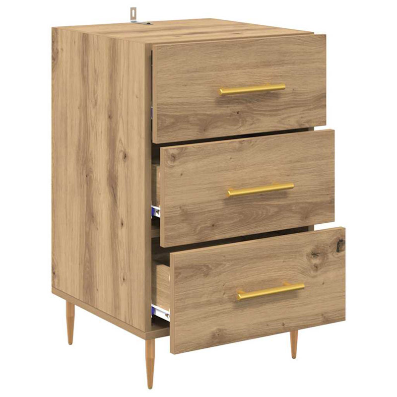 40cm W Manufactured Wood Bedside Table, Natural