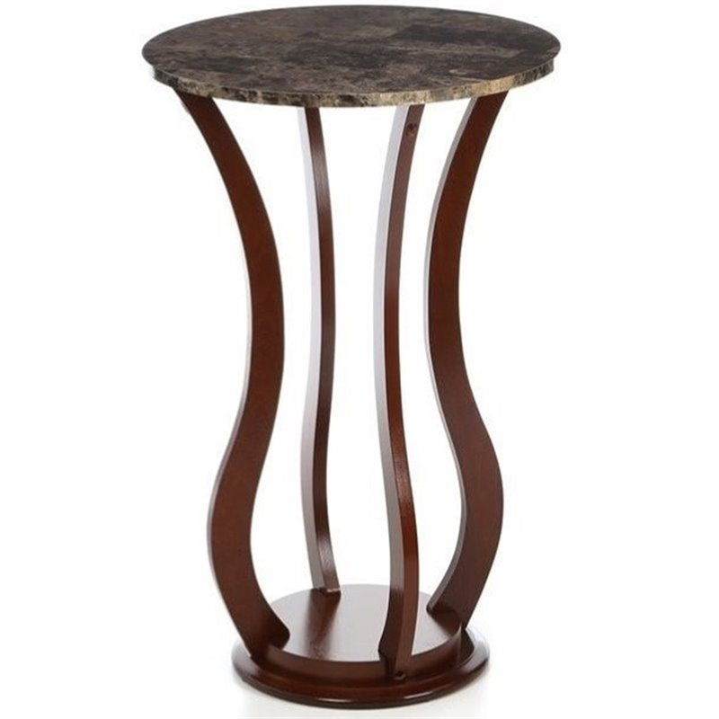Table d'appoint ronde en faux marbre