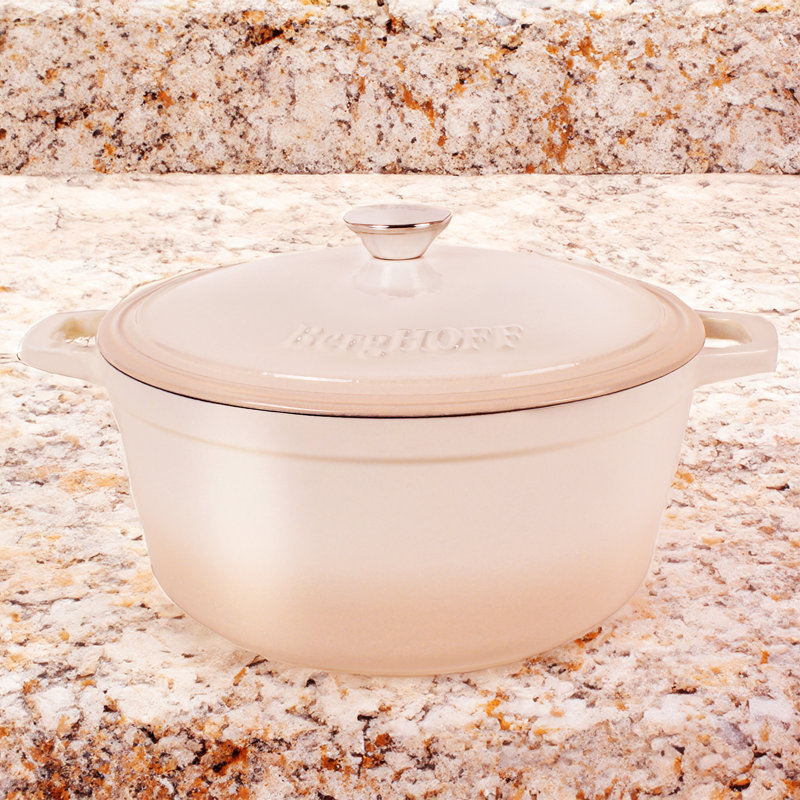 Cocotte ronde émaillée BergHOFF, 7 pte, Crème / meringue