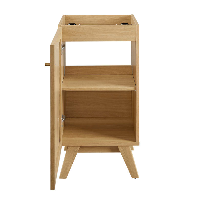 Soma Oak Single Bathroom Vanity with Rattan Door