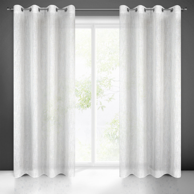Kavya Semi -transparent Curtains Single Panel, White