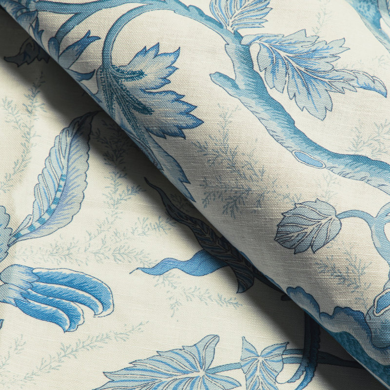Louverne Print Fabric, Blue