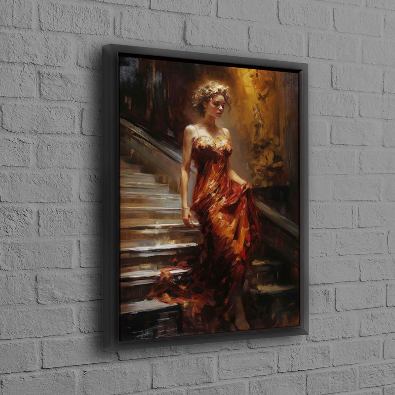 Print on Canvas, 80 cm H x 110 cm W, Black Floater Framed