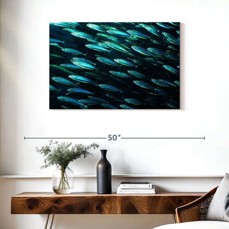 Brampt banc de poissons, H 24 po x l 36 po