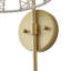 Applique murale 1 lumière en or brossé Farmhouse avec abat-jour tissé en rotin et globe en verre, à intensité variable, câblé