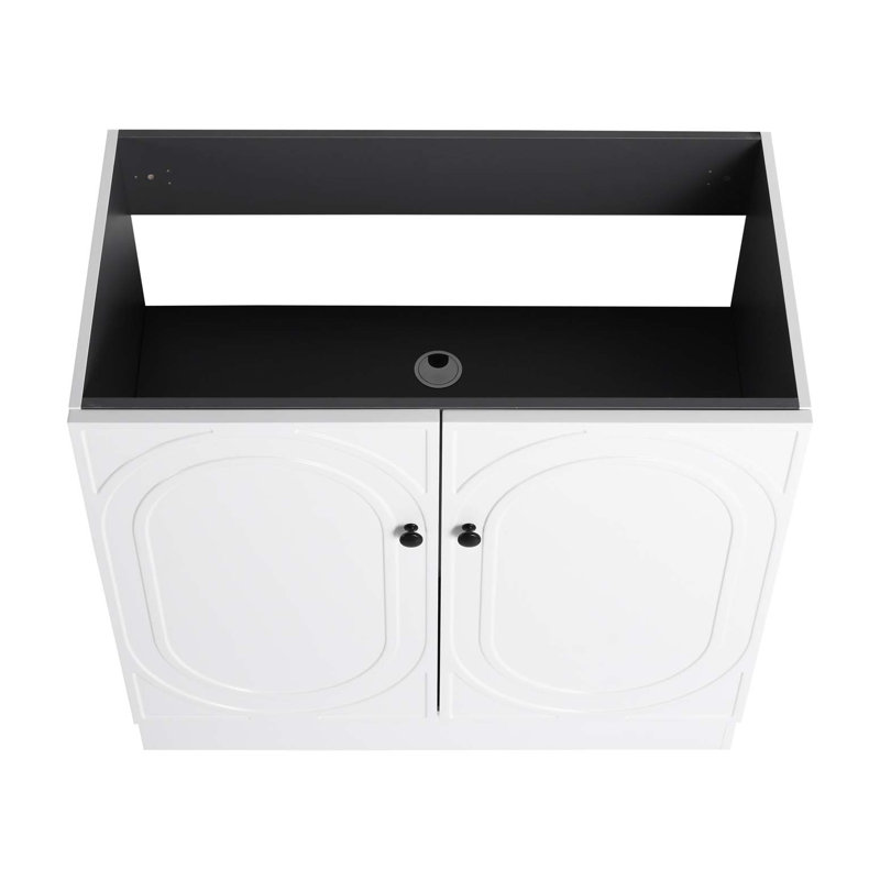 Meuble-lavabo autoportant 36 po et 2 portes d'armoire à fermeture en douceur, à l'exception du lavabo