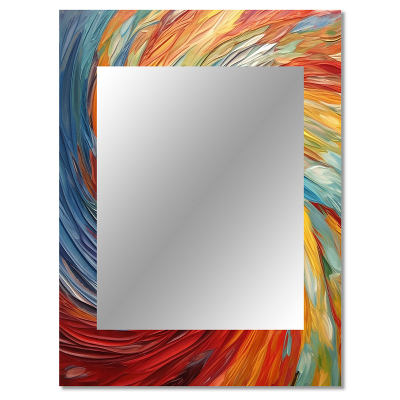 Spiral Symphony II - Abstract Spirals Large Mirror, Blue Unique Wall Mirror Decor, Printed Metal Art, 40" x 30"