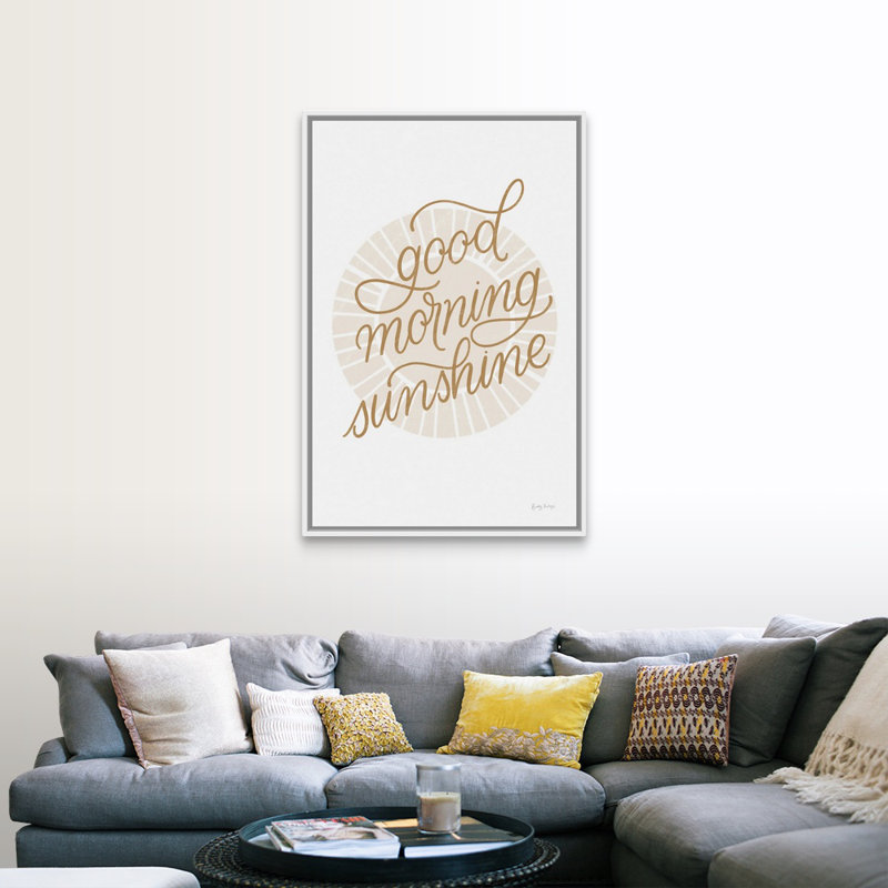 Reproduction d’art textuel sur toile, "Boho nursery II" par Becky épines, Cadre flottant blanc, H 50 po x l 34 po x P 1,75 po