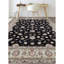 Tapis noir et ivoire de haute qualité noué à la main