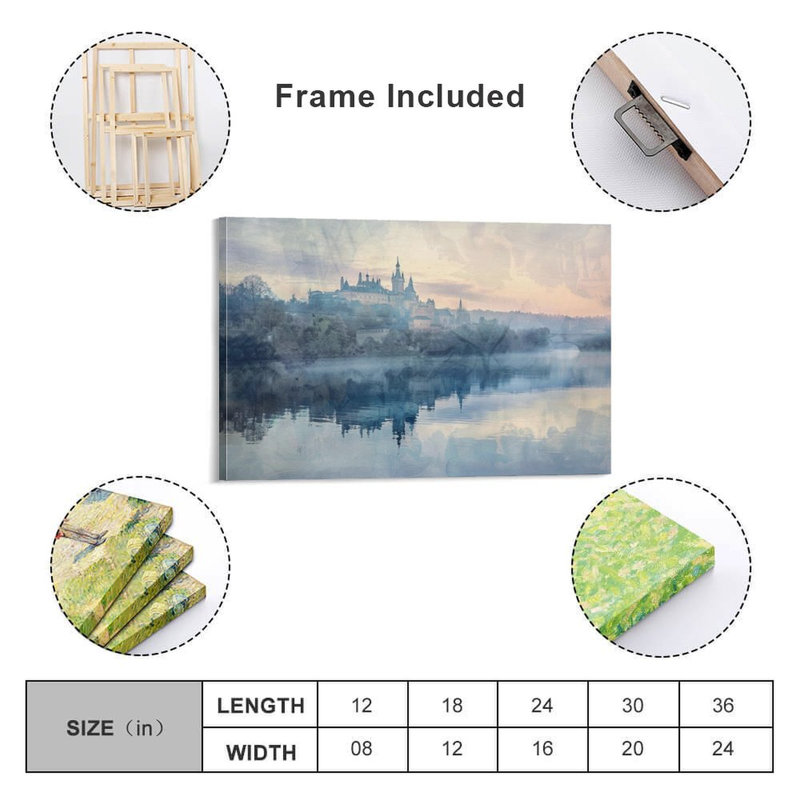 Art mural encadré 16 "x 24" avec cadre en bois, prêt à être accroché, 16 po x 24 po