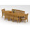 Ensemble de salle à manger 9 pièces en bois de teck de qualité A: table ovale à double extension de 118 po et 8 chaises sans accoudoirs Caranas # 11Ca2600