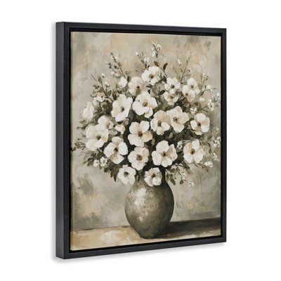 Cadre flottant Bold Contrast Floral Arrangement, design par Petal Prints Design
