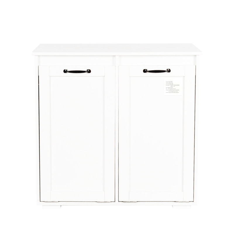 Armoire à lessive avec accès facile et sacs à doublure - Triez les vêtements facilement en blanc à partir de matériaux Hauteur 15,94 largeur du panneau de particules Rangement durable
