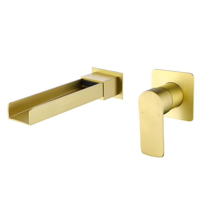 Wall Waterfall Faucet, Burhsed Gold