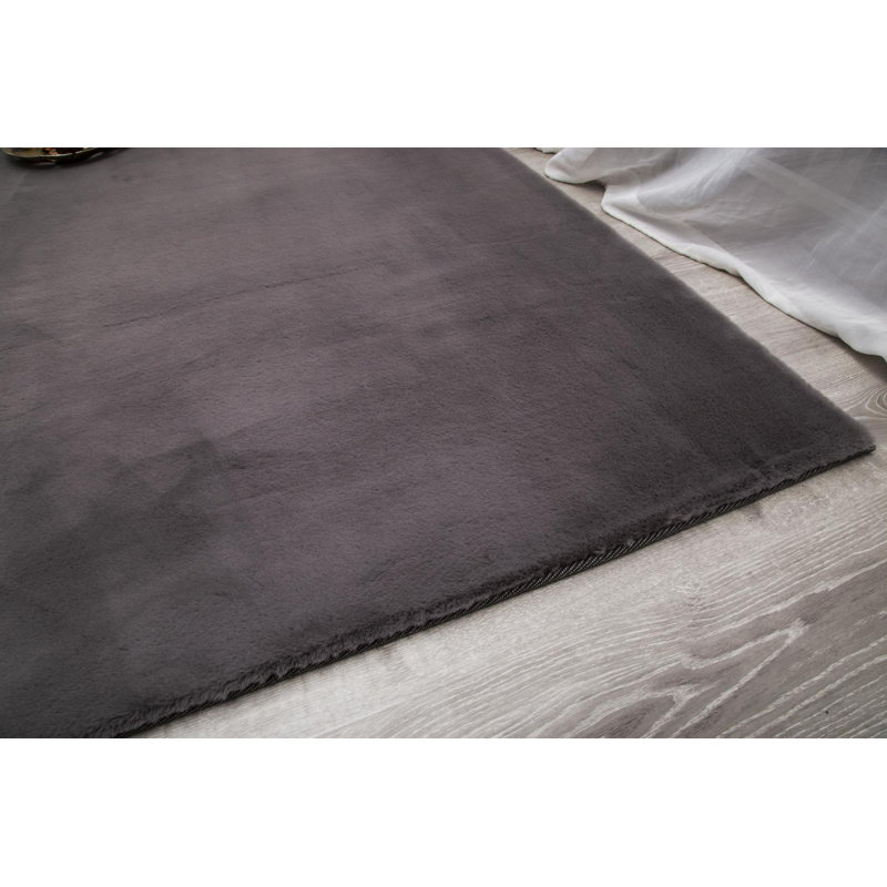 Tapis gris zone poils longs Baptiste, Rectangle 3 pi 6 po x 5 pi 6 po
