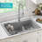 KRAUS Quarza™ 33" L Dual Mount 60/40 Double Bowl Granite Kitchen Sink-119749451