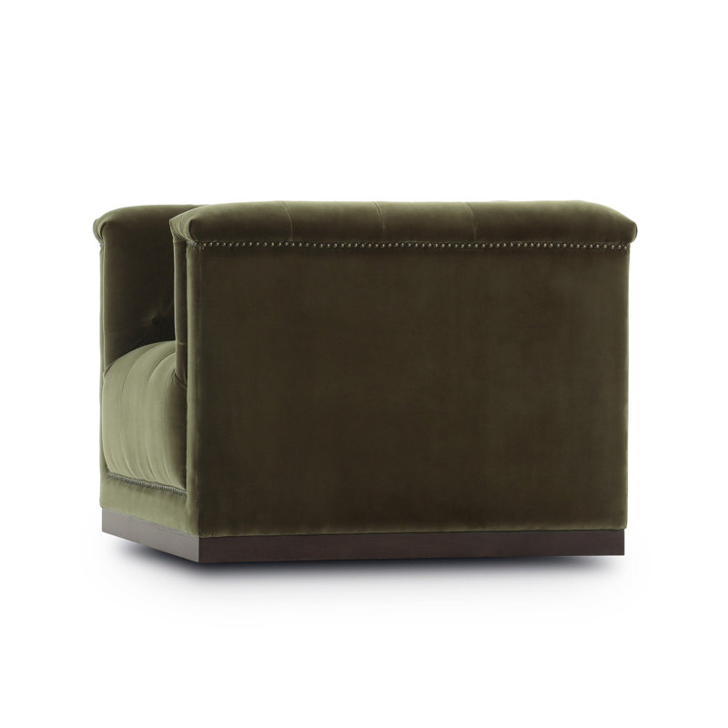 Maxx Swivel Chair, Surrey Olive Velvet
