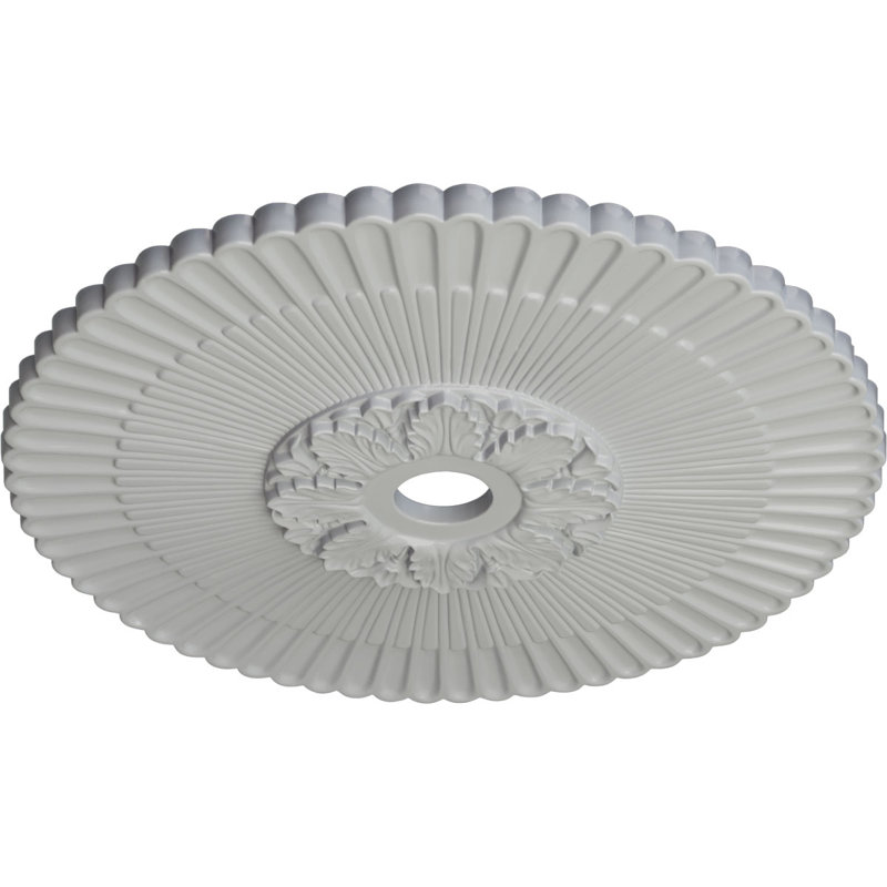 Médaillon de plafond Endurathane Tristan, DE 32 3/8 po x P 3 1/2 po (pour auvents jusqu'à 6 1/4 po), finition dorée pharaons peinte à la main