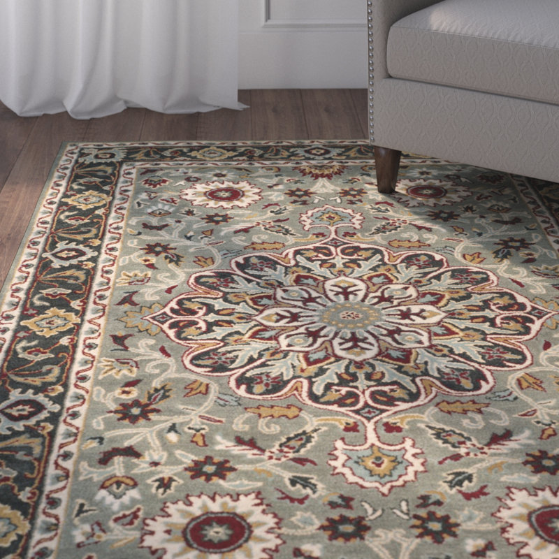 Tapis gris / gris anthracite en laine touffeté à la main Cranmore, Rectangle 5 pi x 8 pi