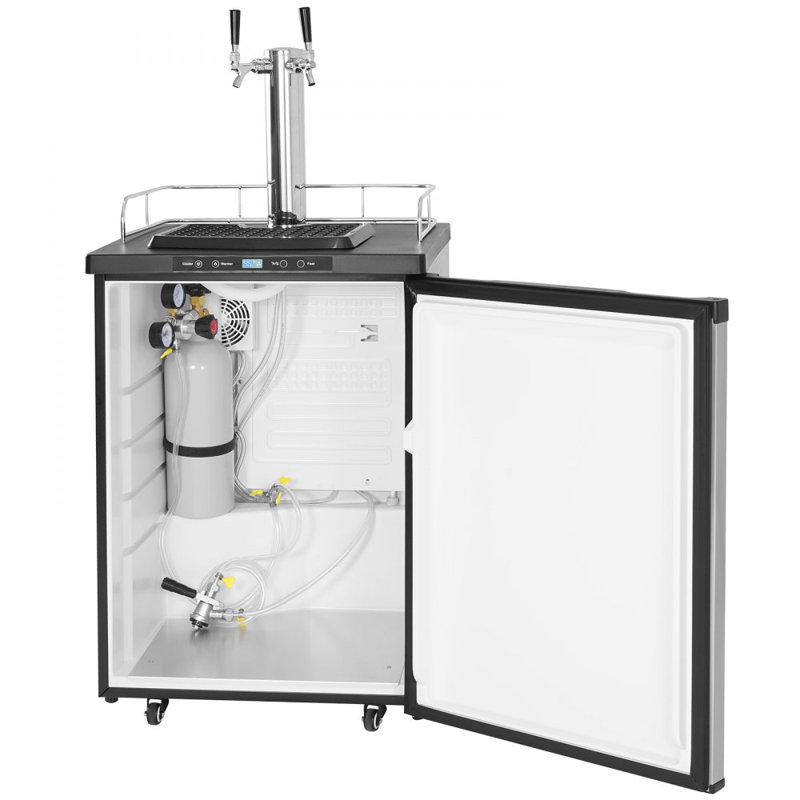 Beer Kegerator Draft Beer Dispenser Full Size Keg Refrigerator Dual Tap