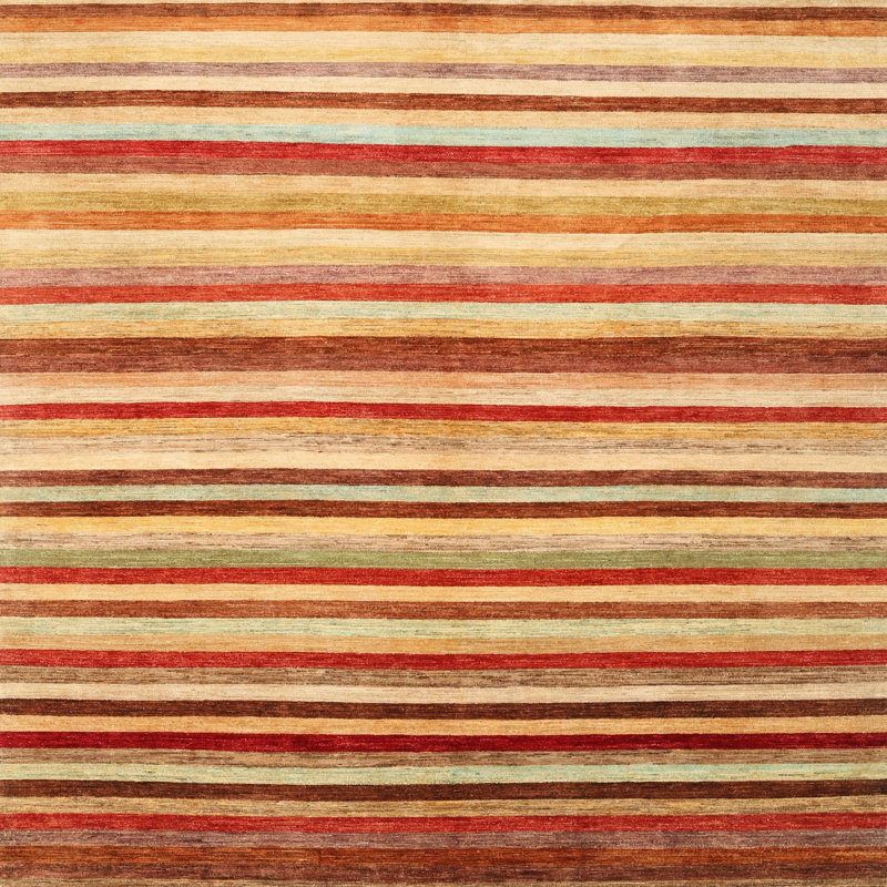 Striped Indoor Rug, Square 5'