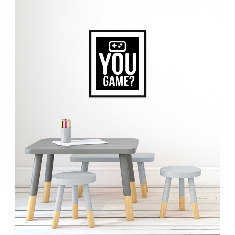«You Game inversée», art encadré, H 26,5 po x l 22,5 po x P 0,63 po, Encadré de boîte noir
