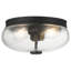 Plafonnier encastré 2 lumières Lindsay - Finition noir mat