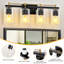 Luminaires de salle de bain: lampe de salle de bain 4 lumières sur miroir avec abat-jour en verre transparent, lampe murale pour miroir-622116503-636084086
